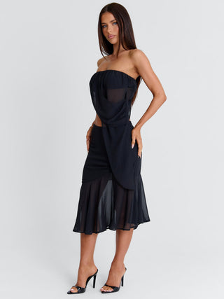 ITZELI MIDI SKIRT BLACK Midi Skirt 