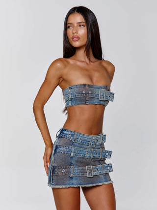 JACINTA TOP DENIM Crop Top 