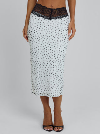JAZARA MIDI SKIRT BLACK POLKA DOT Midi Skirt 