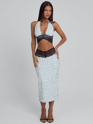 JAZARA TOP BLACK POLKA DOT Crop Top 