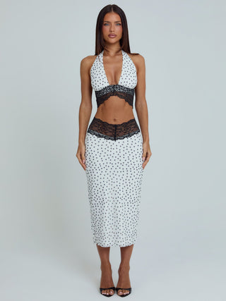 JAZARA TOP BLACK POLKA DOT Crop Top 