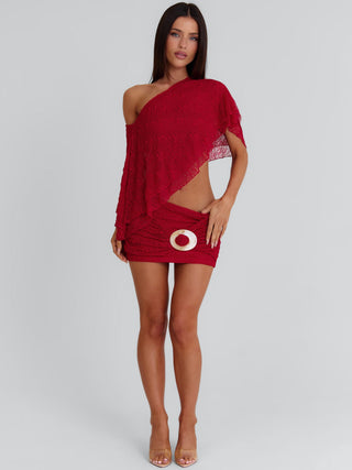 JILLIAN MINI SKIRT RED Mini Skirt 