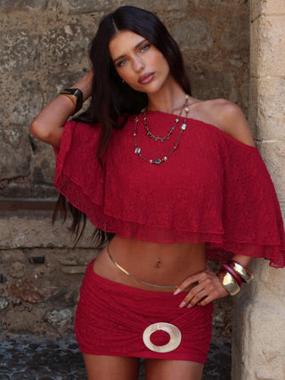 JILLIAN MINI SKIRT RED Mini Skirt 