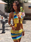 JULEAH MINI SKIRT YELLOW STRIPE Mini Skirt 