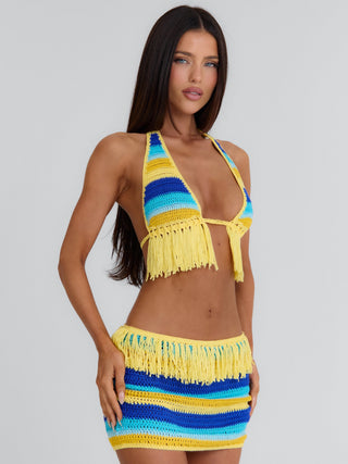 JULEAH CROP TOP YELLOW STRIPE Crop Top 