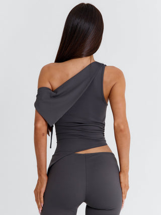 JULIETT CROP TOP DARK GREY Crop Top 