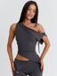 JULIETT CROP TOP DARK GREY Crop Top 