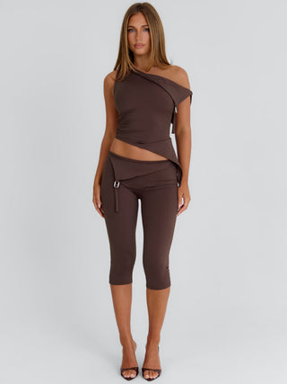 JULIETT CAPRI PANTS CHOCOLATE Pants 