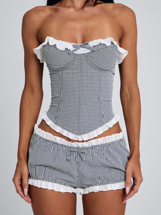 JUNNIE SHORT BLACK GINGHAM Shorts 
