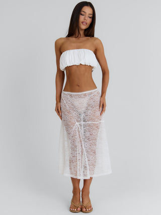 SARAHI MIDI SKIRT WHITE Midi Skirt 