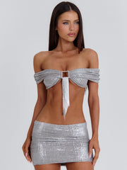 KALISHA TWO PIECE MINI DRESS SILVER