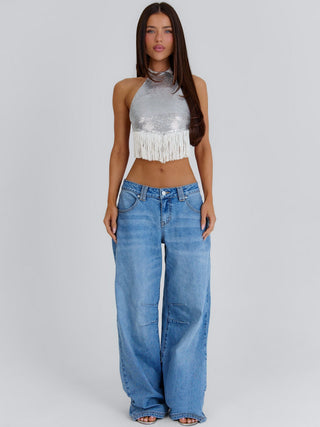 KATRINA CROP TOP SILVER Crop Top 