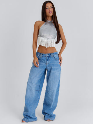 KATRINA CROP TOP SILVER Crop Top 