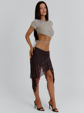 KAYDENCE MIDI SKIRT BROWN Midi Skirt 