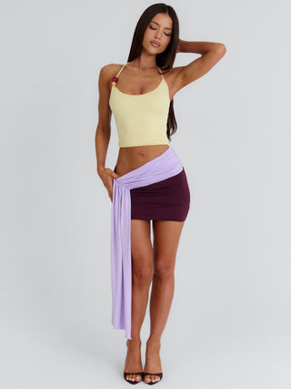 purple and yellow mini dress Sidelines & Scallops Dress | Bloom West Boutique