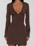 KESSIA MINI DRESS BROWN PINSTRIPE Mini Dress 