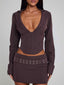 KESSIA TOP BROWN PINSTRIPE Top 