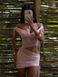 LEONA MINI DRESS PINK STRIPE Mini Dress 