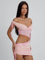 LEONA MINI DRESS PINK STRIPE Mini Dress 