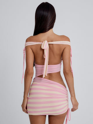 LEONA MINI DRESS PINK STRIPE Mini Dress 