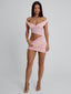 LEONA MINI DRESS PINK STRIPE Mini Dress 