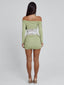 LEXA MINI DRESS GREEN WHITE Mini Dress 
