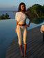 LINDAY CROP TOP WHITE AND CREAM Crop Top 