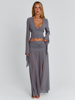 LIVVIE MAXI SKIRT GREY Maxi Skirt 