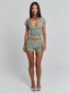 LIZA TOP GREEN PINSTRIPE Crop Top 