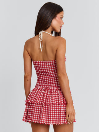 LORENA MINI DRESS RED GINGHAM Mini Dress 