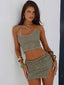 LOUISEEI MINI SKIRT KHAKI Mini Skirt 