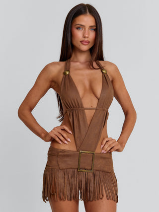 LOURE MINI DRESS BROWN Mini Dress 