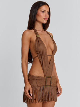 LOURE MINI DRESS BROWN Mini Dress 