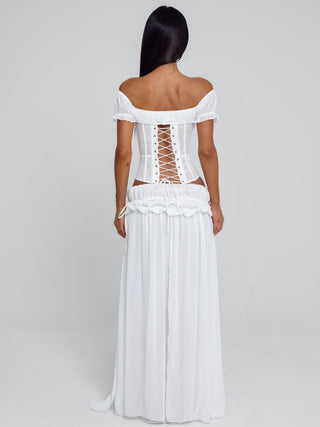 LUBELA CORSET TOP WHITE Crop Top 