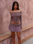 LUCI MINI SKIRT TAUPE Mini Skirt 