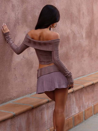 LUCI MINI SKIRT TAUPE Mini Skirt 