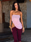 LUCYLLE CAPRI JUMPSUIT PINK AND BURGUNDY Jumpsuit 