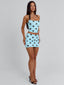 LULA REVERSIBLE TOP BLUE AND CHOCOLATE POLKA DOT Crop Top 