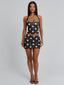 LULA REVERSIBLE MINI SKIRT BLUE AND CHOCOLATE POLKA DOT Mini Skirt 