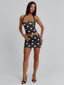 LULA REVERSIBLE MINI SKIRT BLUE AND CHOCOLATE POLKA DOT Mini Skirt 