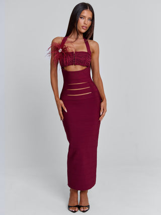 LUNABELLE MIDI DRESS BURGUNDY Midi Dress 