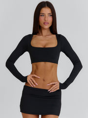 LURE LONG SLEEVE TOP BLACK