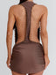 MAGI MINI DRESS BROWN Mini Dress 