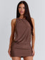 MAGI MINI DRESS BROWN Mini Dress 