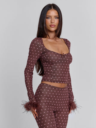 MAHRIA PANT BROWN POLKA DOT Pants 
