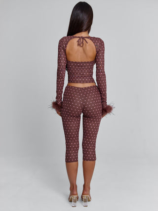 MAHRIA PANT BROWN POLKA DOT Pants 