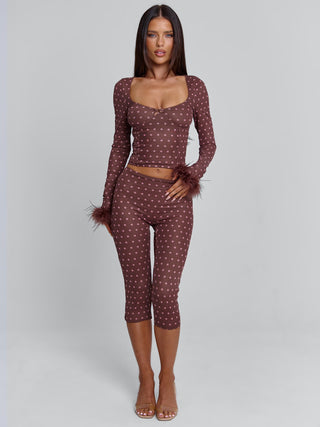MAHRIA PANT BROWN POLKA DOT Pants 