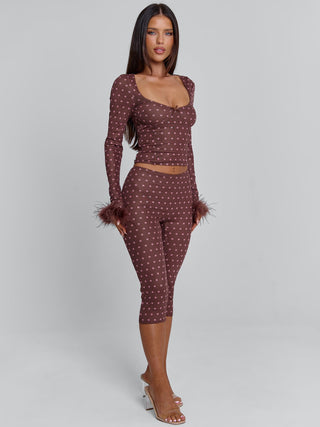 MAHRIA PANT BROWN POLKA DOT Pants 