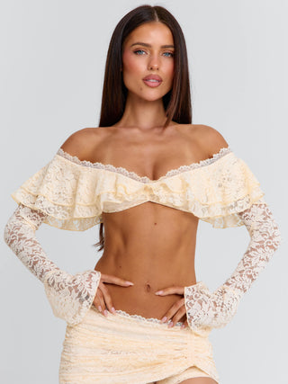MARCELLA TOP CREAM Crop Top 