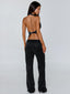 MARIAIS WAISTCOAT BLACK SPARKLE Crop Top 